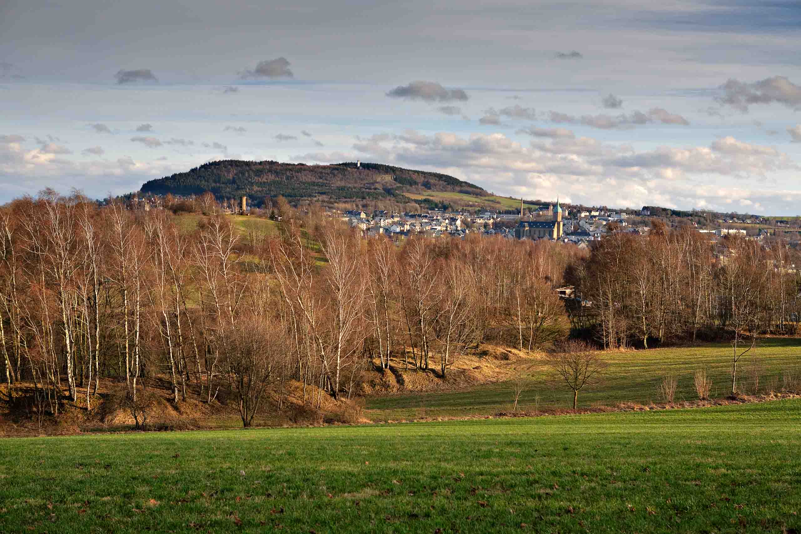 Blick auf die Bergbaulandschaft Frohnau mit Annaberg